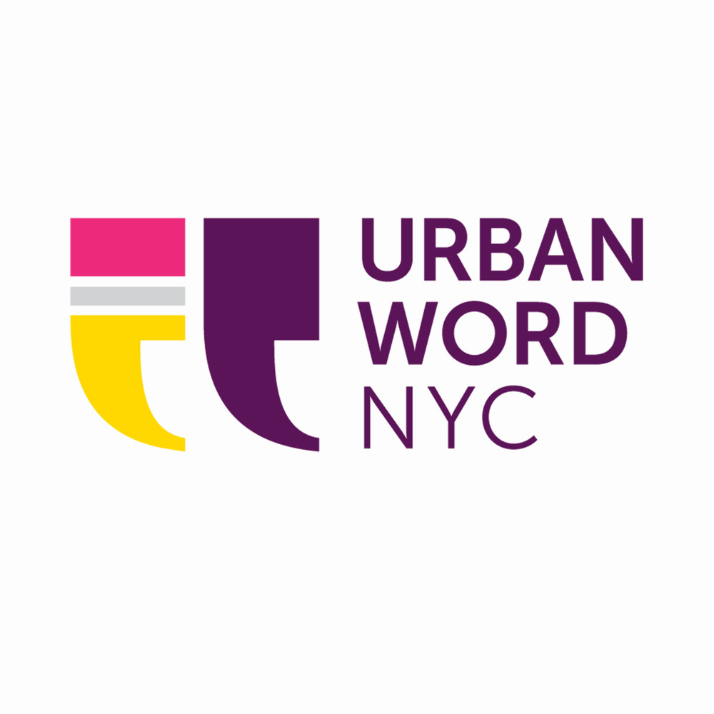 A logo with the words Urban Word and an apostrophe written in pink, purple and yellow.