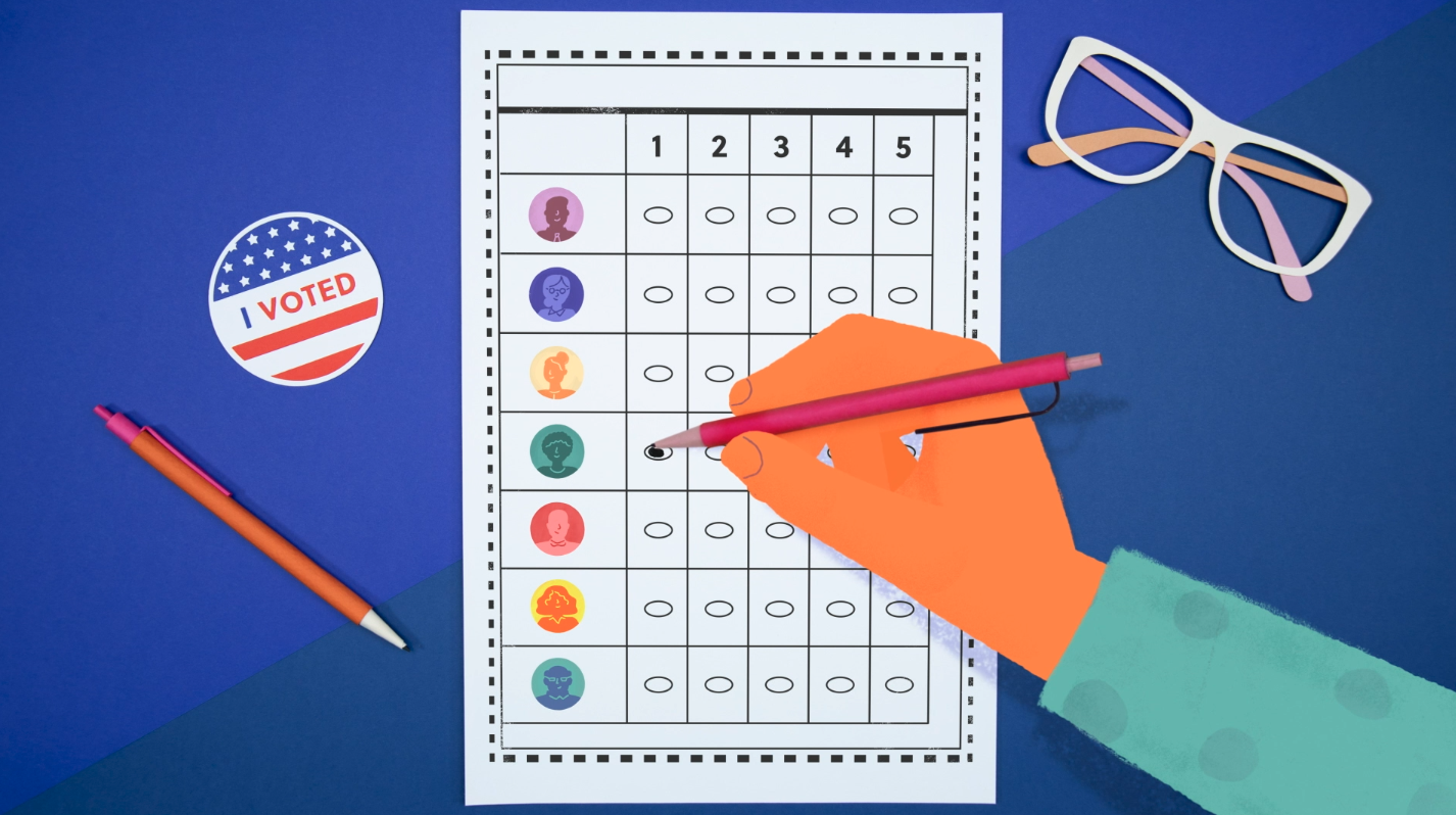 Illustration of a Ranked Choice ballot