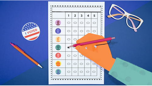 Illustration of a Ranked Choice ballot